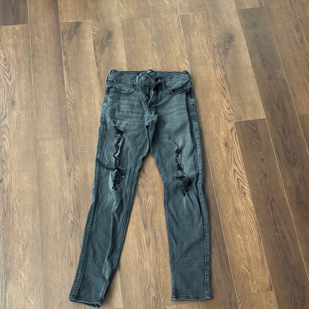 Hollister Distressed Gray Skinny Jeans